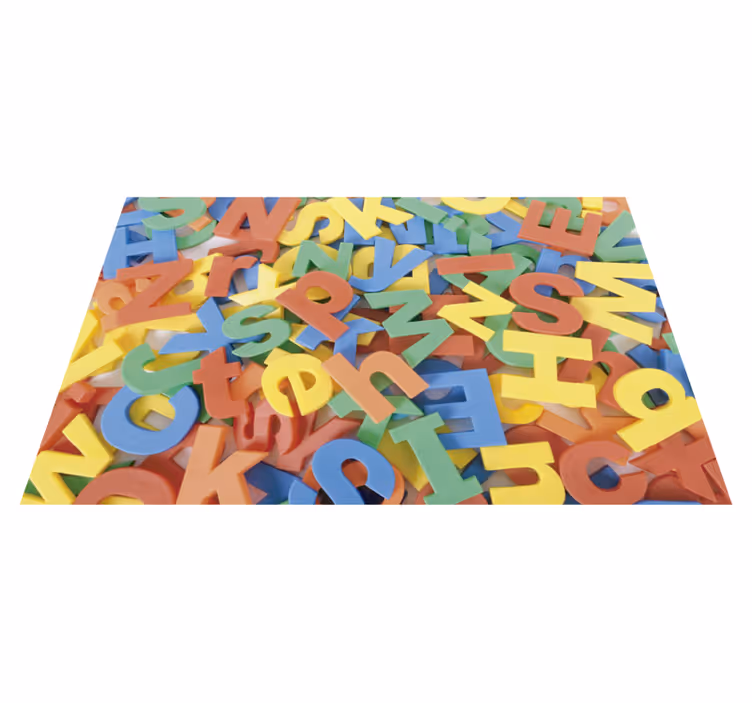 Vinyl Teppich Buchstaben buntes Alphabet-Spielfeld - TenStickers