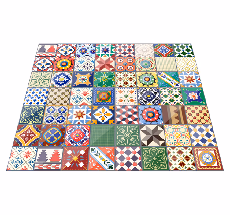 Originaler quadratischer bunter vinylteppich - TenStickers