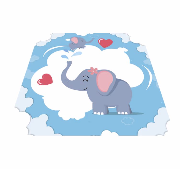 Vinylteppich Baby bezaubernde Elefant-Himmelslandschaft - TenStickers