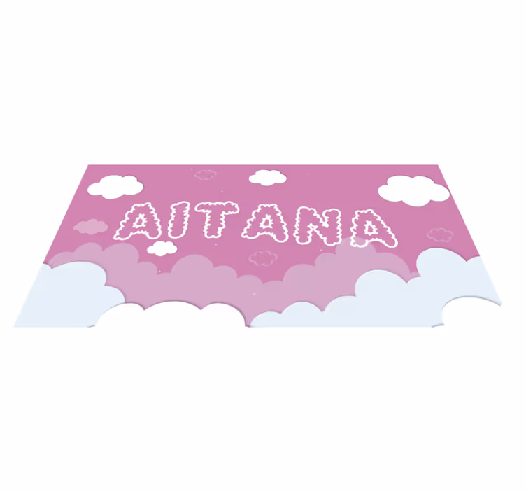 Vinyl teppich baby personalisierbares wolkenbodenstück - TenStickers