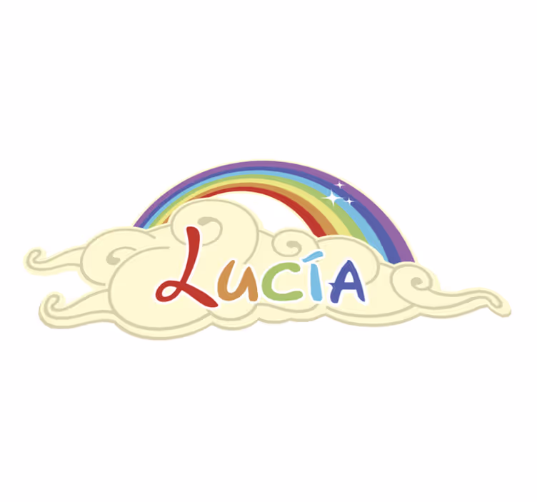 Vinylteppich Baby personalisierte Regenbogenwolken-Design - TenStickers
