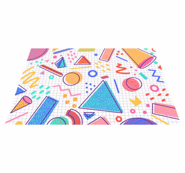 Vinylteppich modern buntes geometrisches Formen Design - TenStickers
