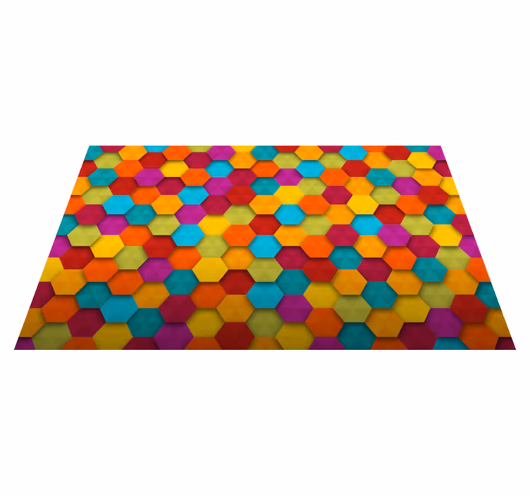 Bunter geometrischer vinylteppich des sechsecks - TenStickers