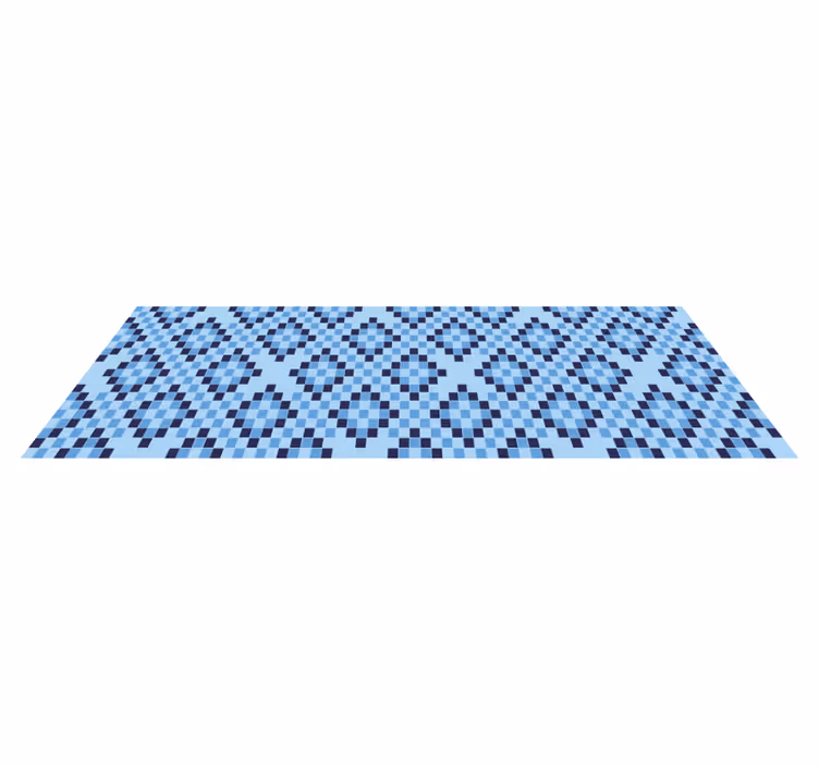 Geometrische blaue quadrate vinylteppich - TenStickers