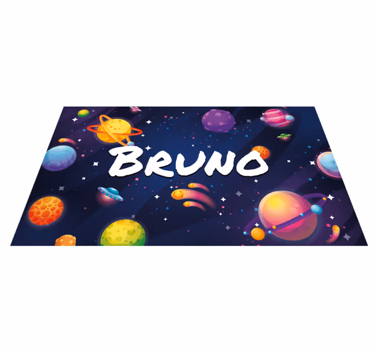 Vinylteppich kindlich anpassbares Weltraum-Themen-Design - TenStickers