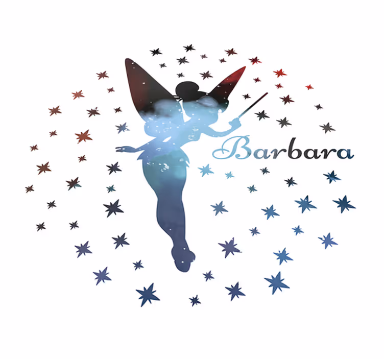Vinylteppich mit Name anpassbare Feen-Silhouette - TenStickers