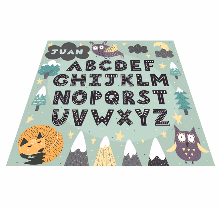 Tier alphabet vinyl teppich mit namen - TenStickers