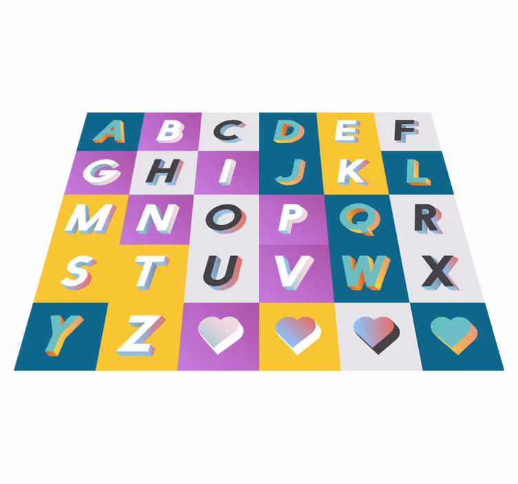 Vinylteppich Schlafzimmer bunte Buchstaben Spielbereich - TenStickers