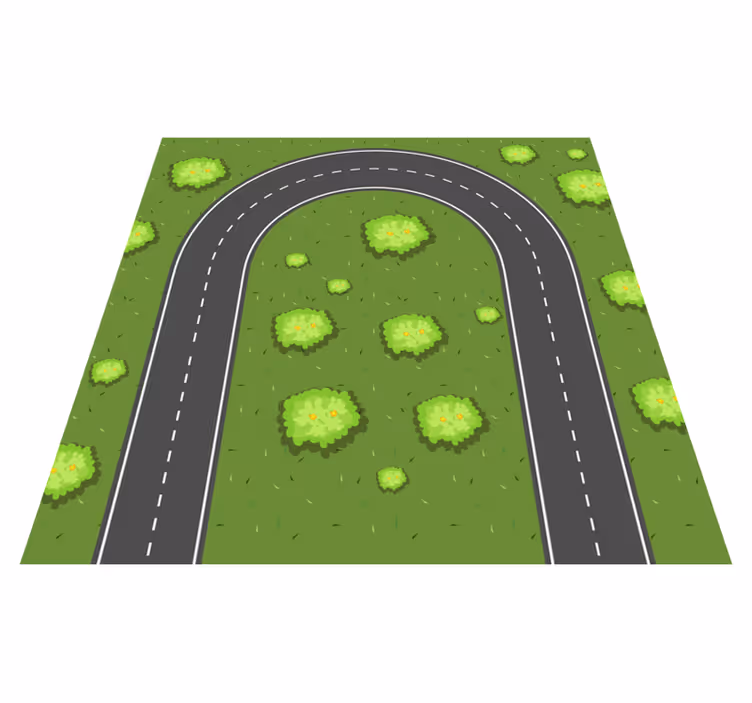 Vinyl Teppich Kinder spielerische fahrbahn - TenStickers