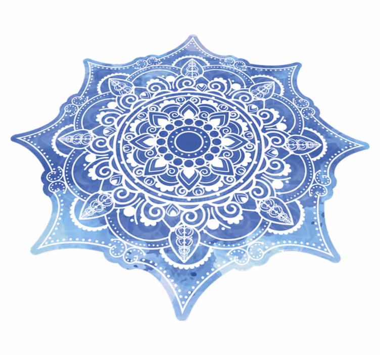Vinyl Teppich Mandala blaues mandala-design - TenStickers