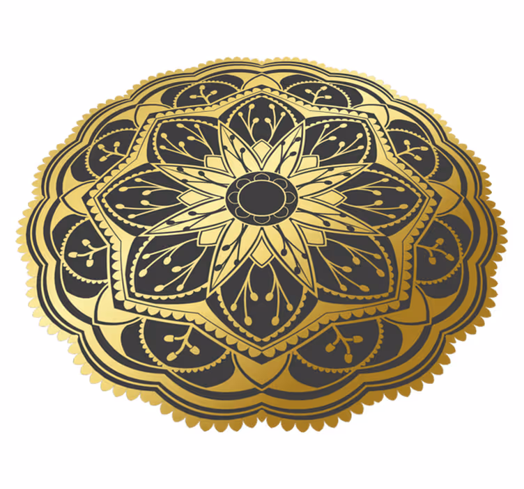Vinyl Teppich Mandala goldenes mandala-muster - TenStickers
