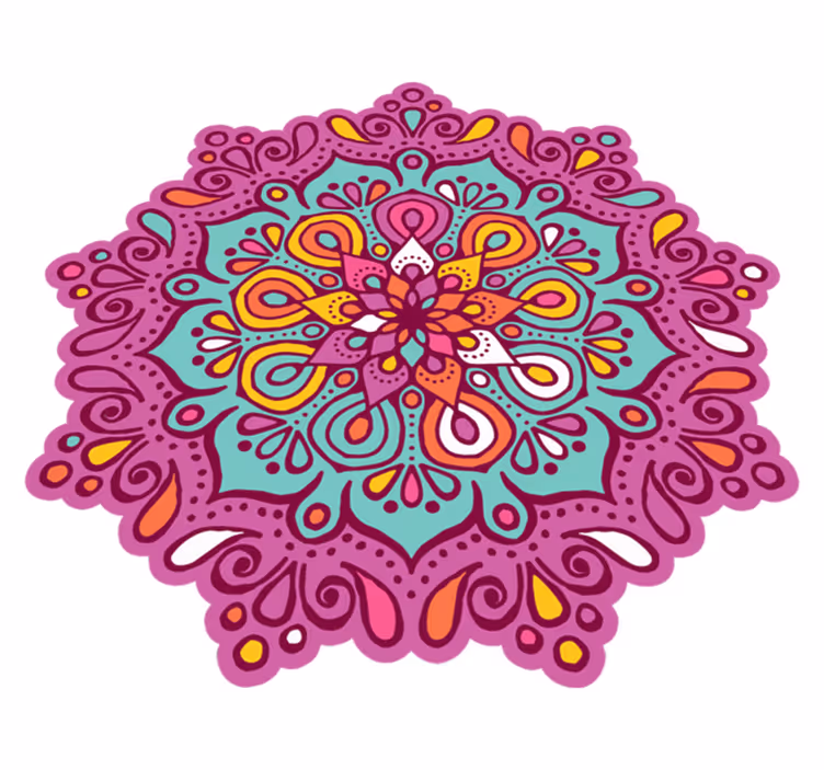 Vinyl Teppich Mandala farbenfrohes mandala-design - TenStickers