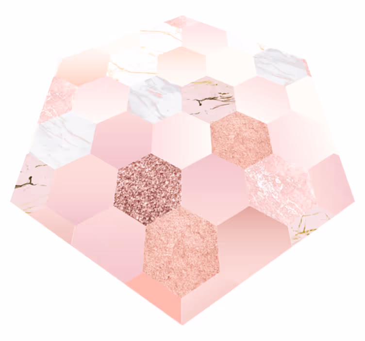 Vinyl Teppich minimalistisch sechseckig, pastell - TenStickers