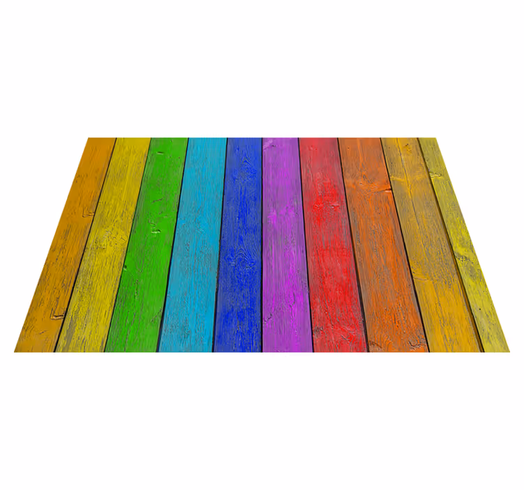 Vinyl Teppich Textur regenbogen-plankenstruktur - TenStickers
