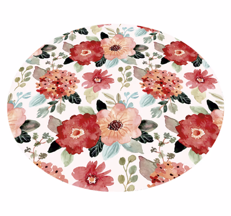 Vintage-Stil Vinyl Teppich mit Blumen - TenStickers