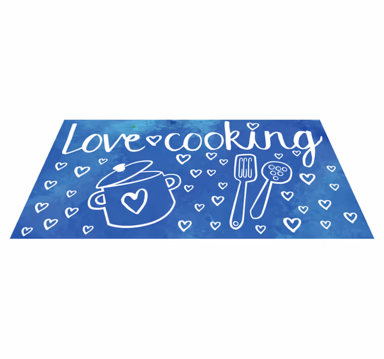 Vinyl Teppich Spruch liebe kochthema - TenStickers
