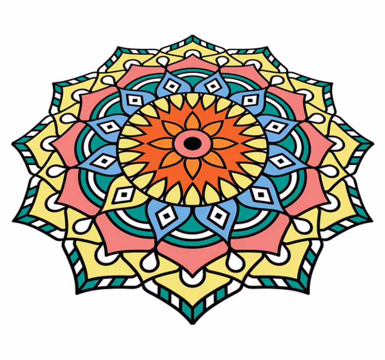 Vinyl Teppich Mandala mandala-inspiriert - TenStickers