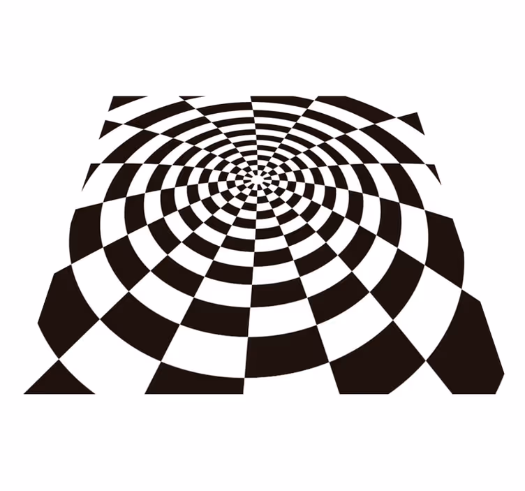 Rechteckiger geometrischer vinylteppich schwarz und weiß - TenStickers