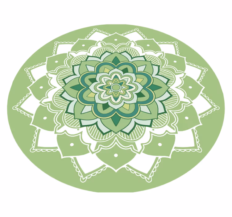 Vinyl Teppich Mandala grünes mandala-design - TenStickers