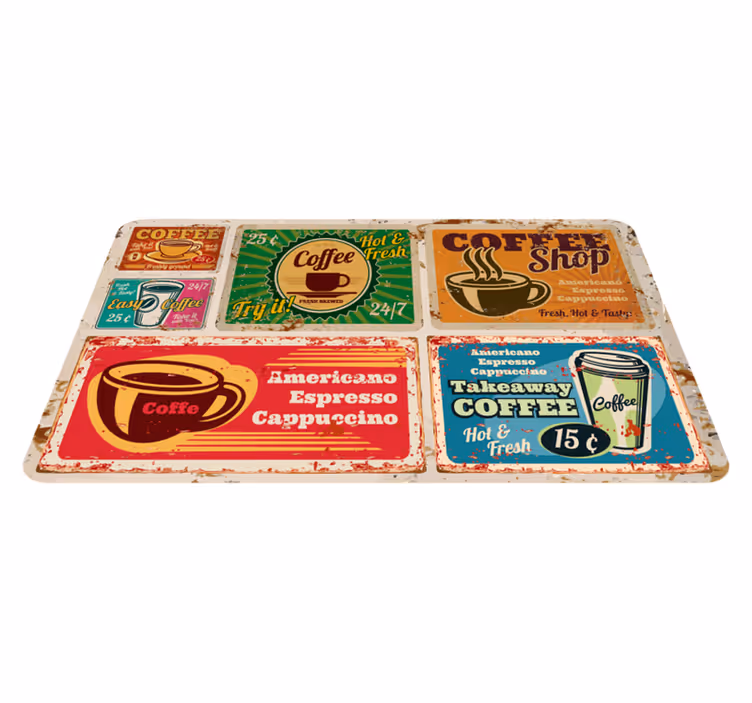 Vintage vinyl teppiche des amerikanischen kaffees - TenStickers