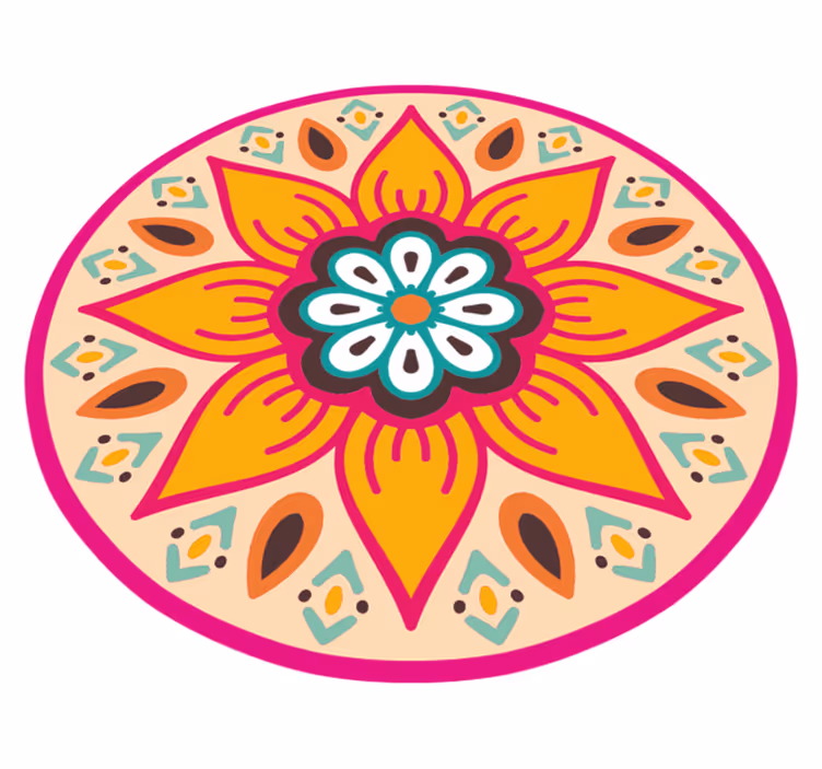 Vinyl Teppich Mandala kreisförmiges mandala-motiv - TenStickers