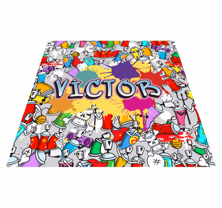 Vinyl Teppich mit Namen individueller graffiti-stil - TenStickers