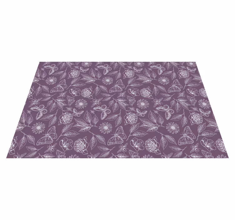 Vintage botanischen muster vinyl wohnzimmer teppich - TenStickers