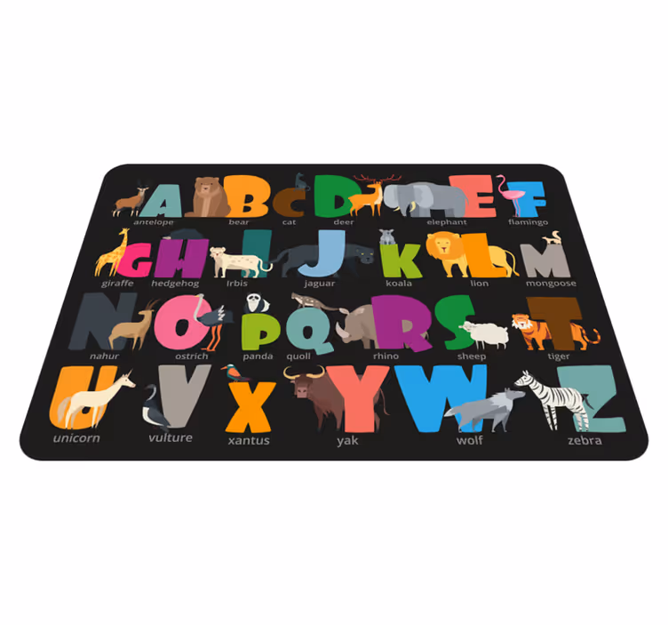 Vinyl Teppich Alphabet alphabetische fauna - TenStickers