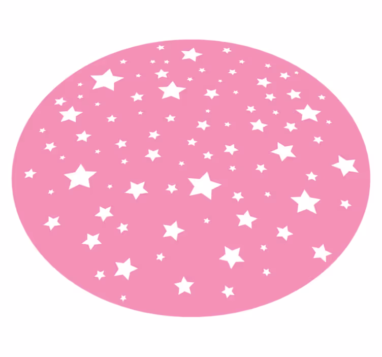 Vinyl Teppich Sterne leuchtend rosa kreis - TenStickers