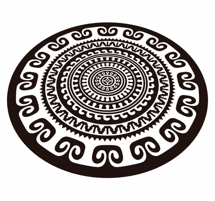 Schwarzweiss Mandala Schlafzimmer Vinylteppich - TenStickers