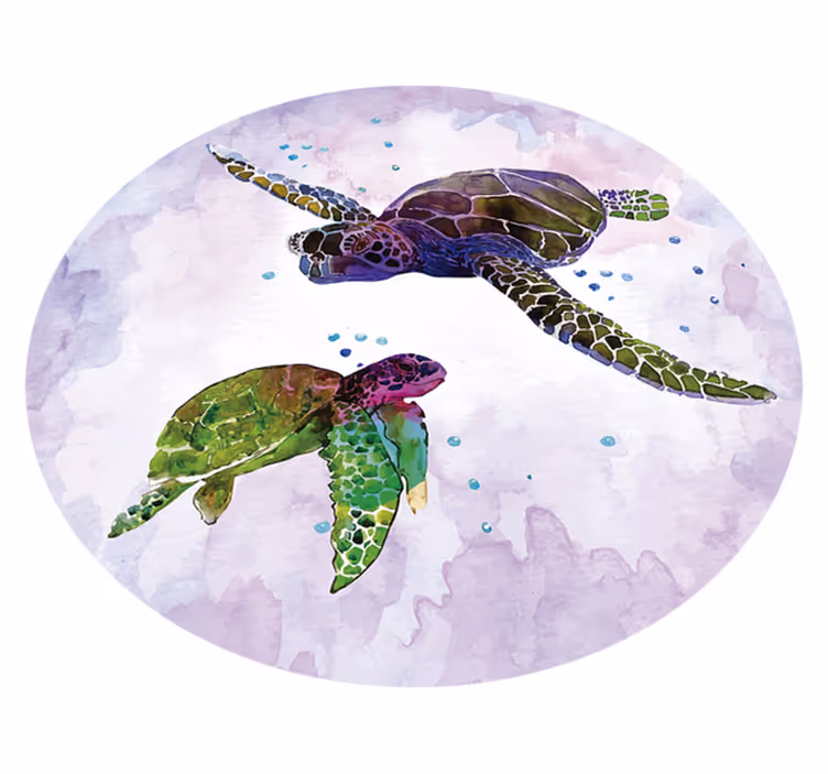 Vinyl Teppich Tiere meeresschildkröten-duo - TenStickers