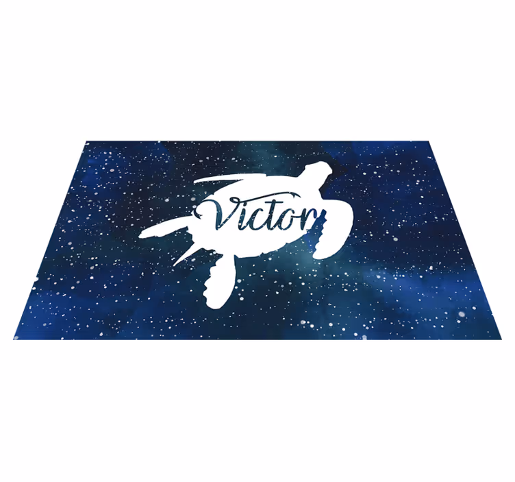 Schildkröte Galaxie mit Name Vinyl Teppich - TenStickers