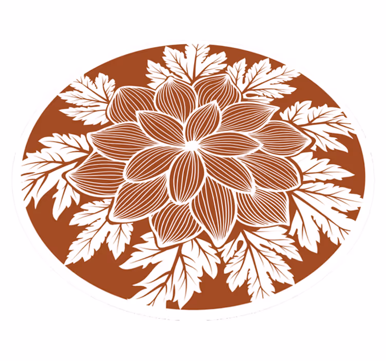 Vinyl Teppich Blumen tafelaufsatz mit botanischem motiv - TenStickers