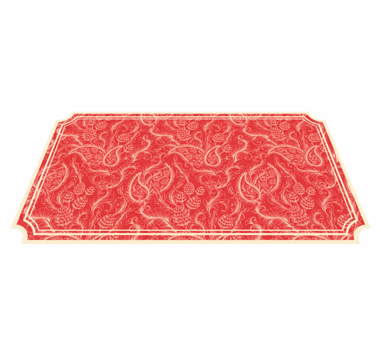 Vinyl Teppich rot verziertes paisley - TenStickers