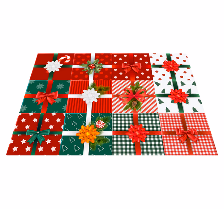 Vinyl Teppich Weihnachten festliche geschenkmuster - TenStickers