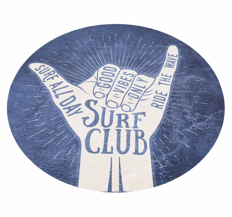 Vinyl Teppich Spruch emblem des surfclubs - TenStickers