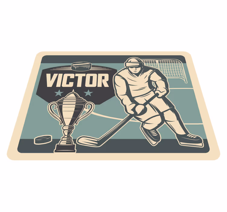 Vinyl Teppich mit Namen anpassbare sportgrafik - TenStickers