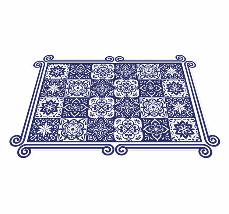 Vinyl Teppich Fliesenoptik mandala-fliesenmuster - TenStickers