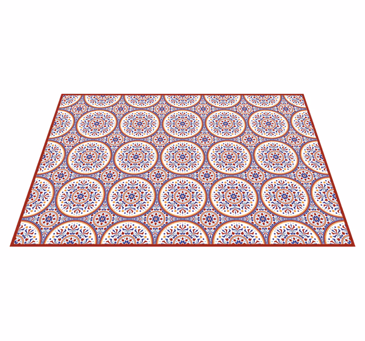 Vinyl Teppich Fliesenoptik mosaik kreis muster - TenStickers