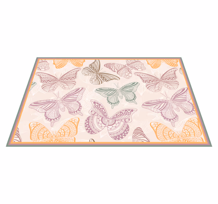 Vinyl Teppich Mandala schmetterlingsmandala - TenStickers