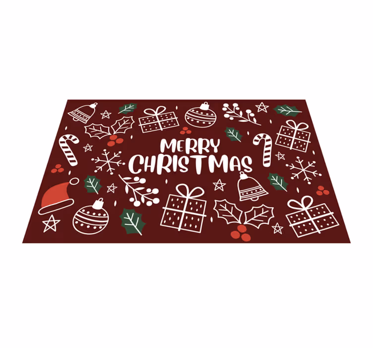 Vinyl Teppich Weihnachten festliche feiertagssymbole - TenStickers