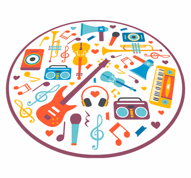 Vinylteppich kindlich musikalischer spielkreis - TenStickers