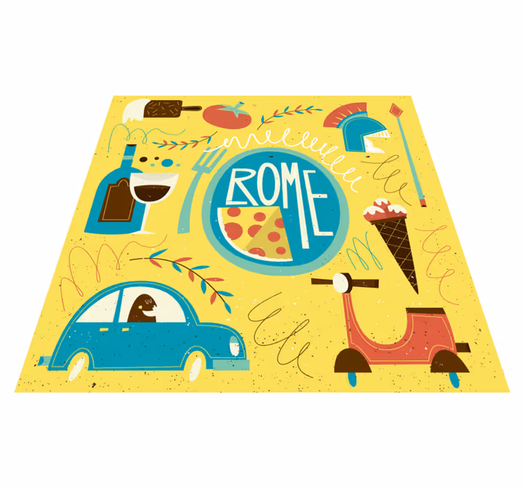 Vinyl Teppich Alphabet rom thema abbildung - TenStickers