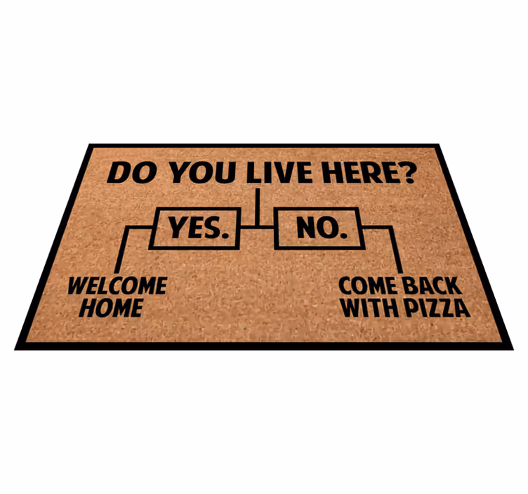 Vinyl Teppich Spruch willkommen zu hause pizza - TenStickers