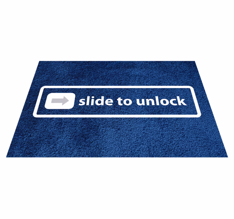 Vinyl Teppich Spruch design zum entsperren mit schieberegler - TenStickers