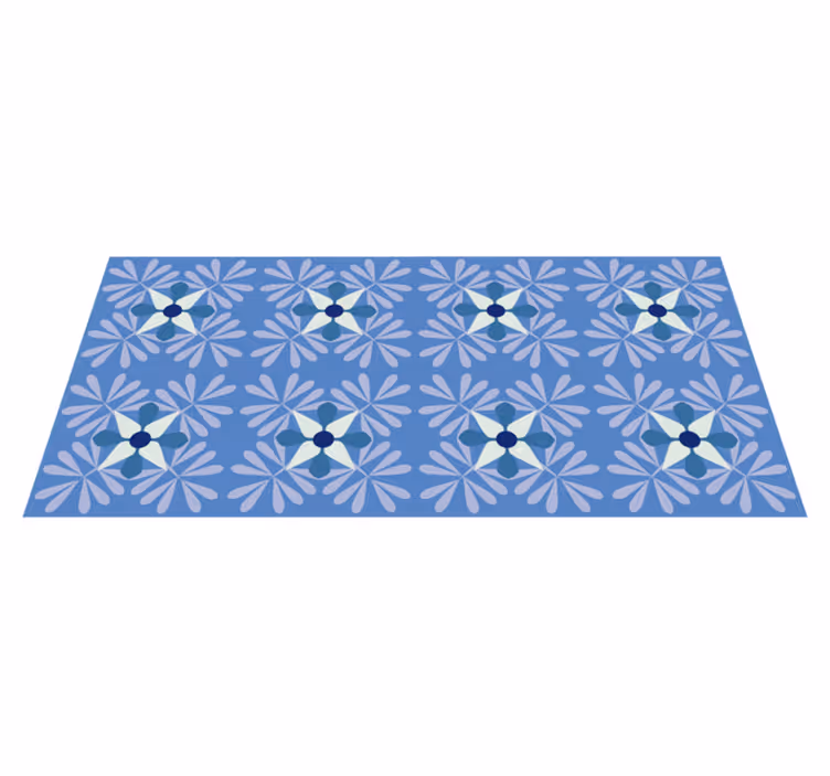 Vinyl Teppich Blumen florales symmetriemuster - TenStickers