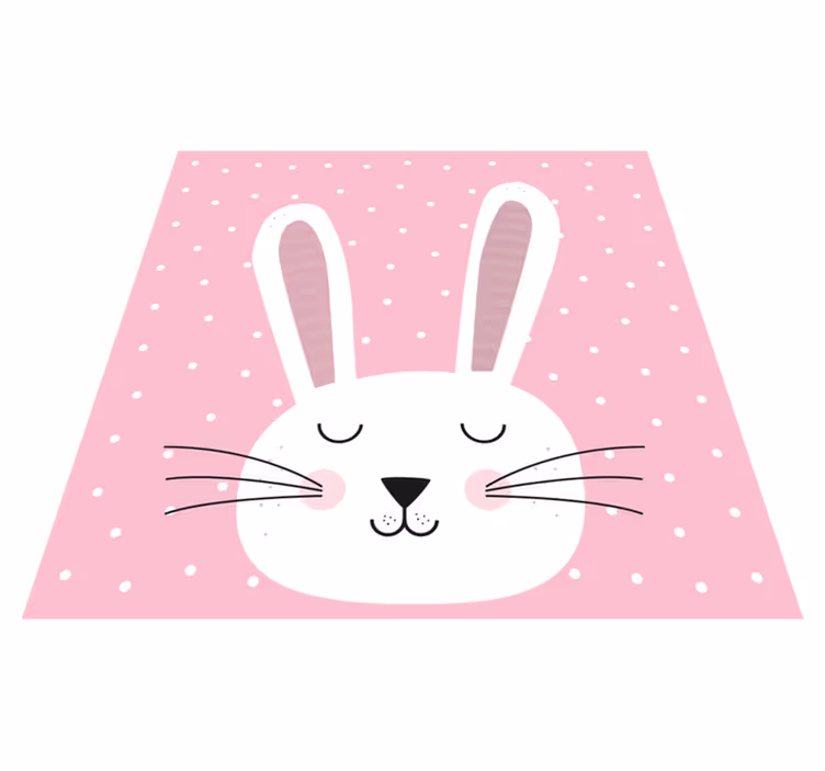 Vinyl Teppich Baby hase mit tupfen - TenStickers