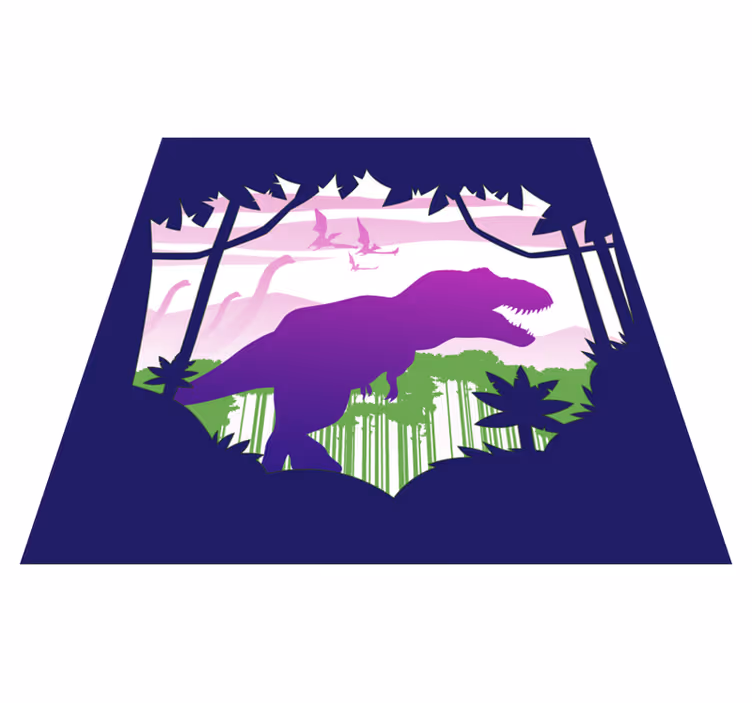 Vinylteppich kindlich dinosaurier-silhouette - TenStickers