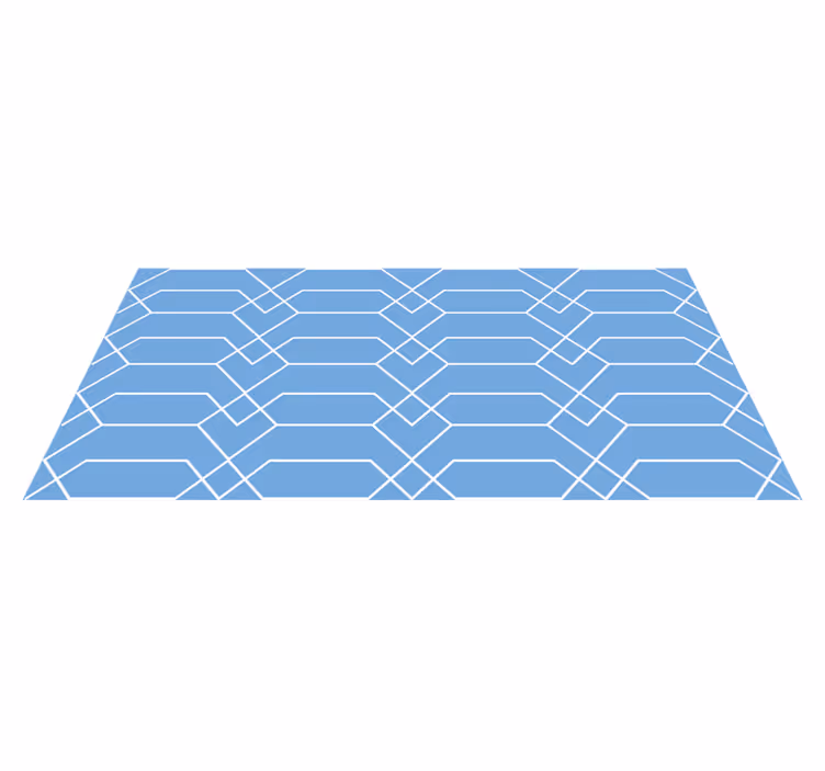 Vinyl Teppich geometrisch geometrische blaue linien - TenStickers