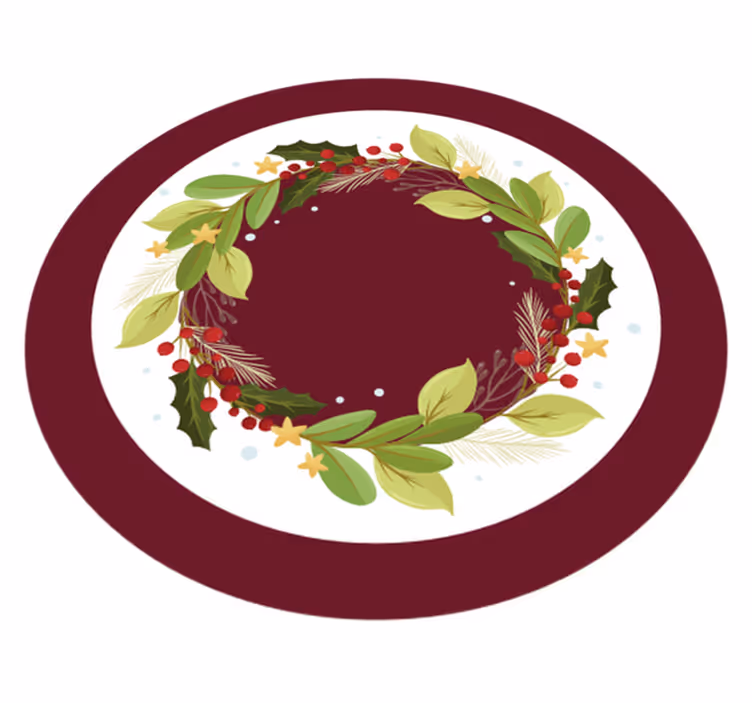 Vinyl Teppich Weihnachten festlicher kranzkreis - TenStickers